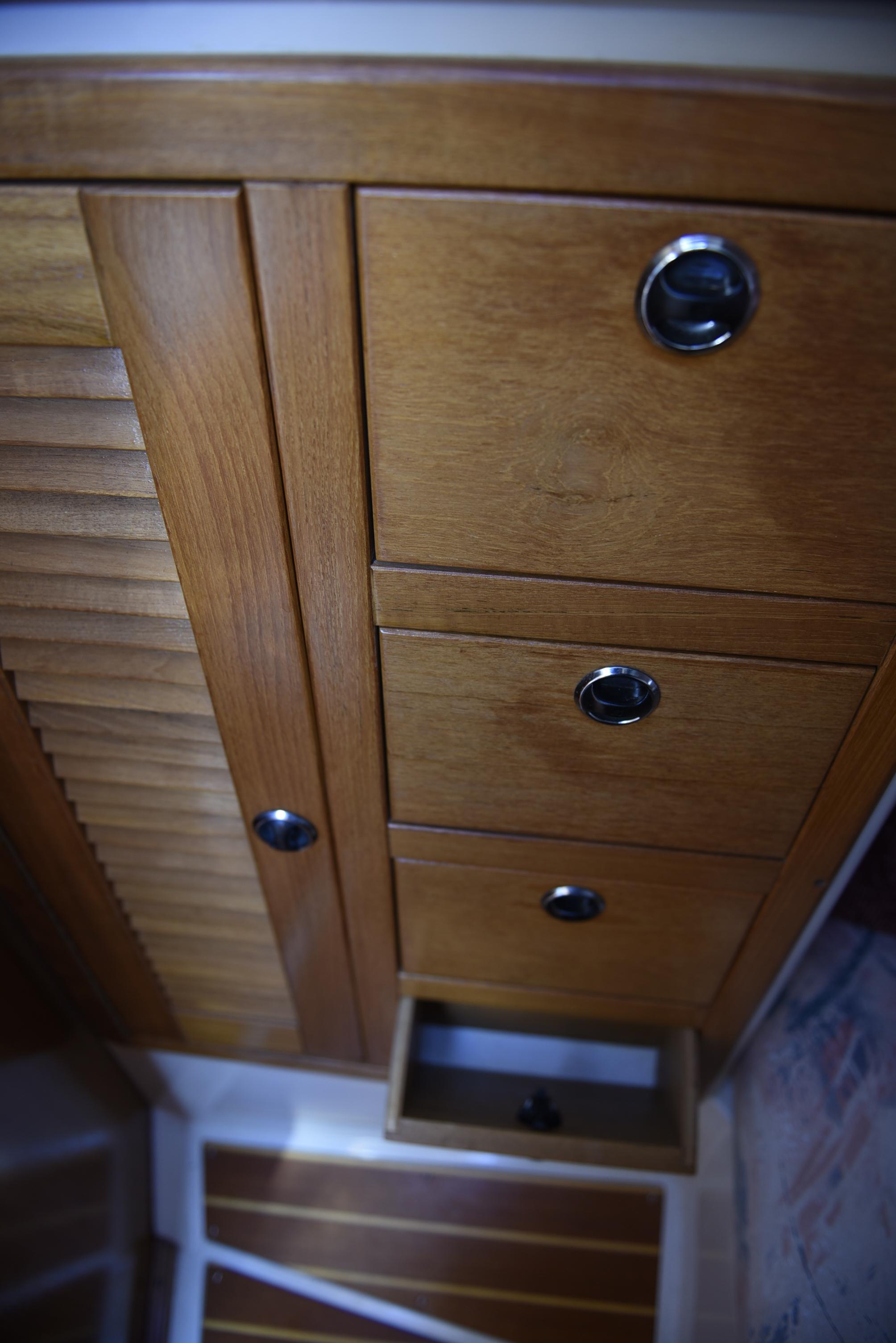 Hanging locker and drawers in aft stateroom