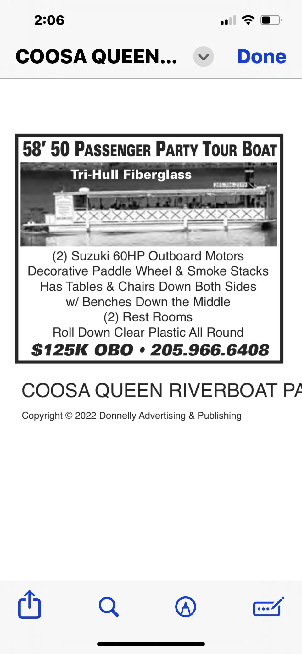1990 Aqua Cruiser Tour & party boat