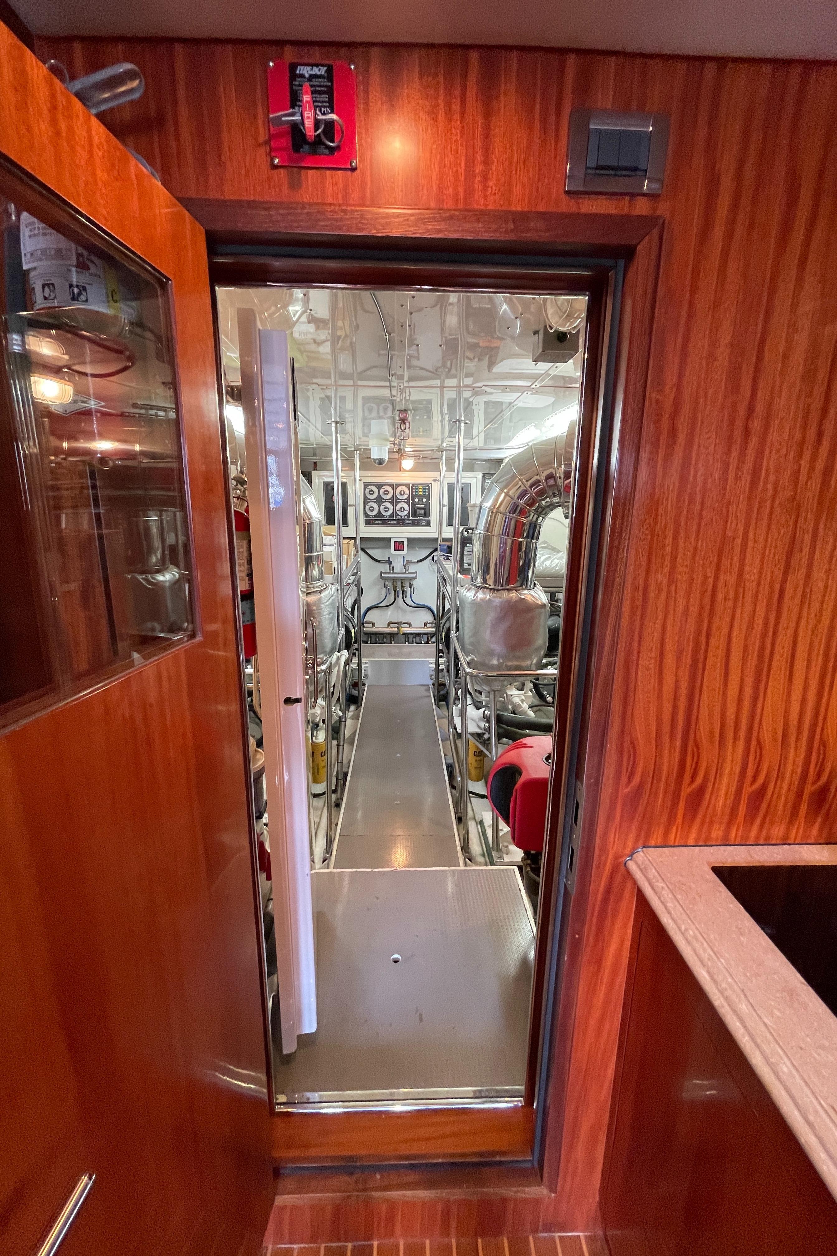 Crew area engine room door