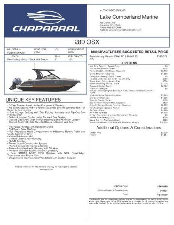 2024 Chaparral 280 OSX