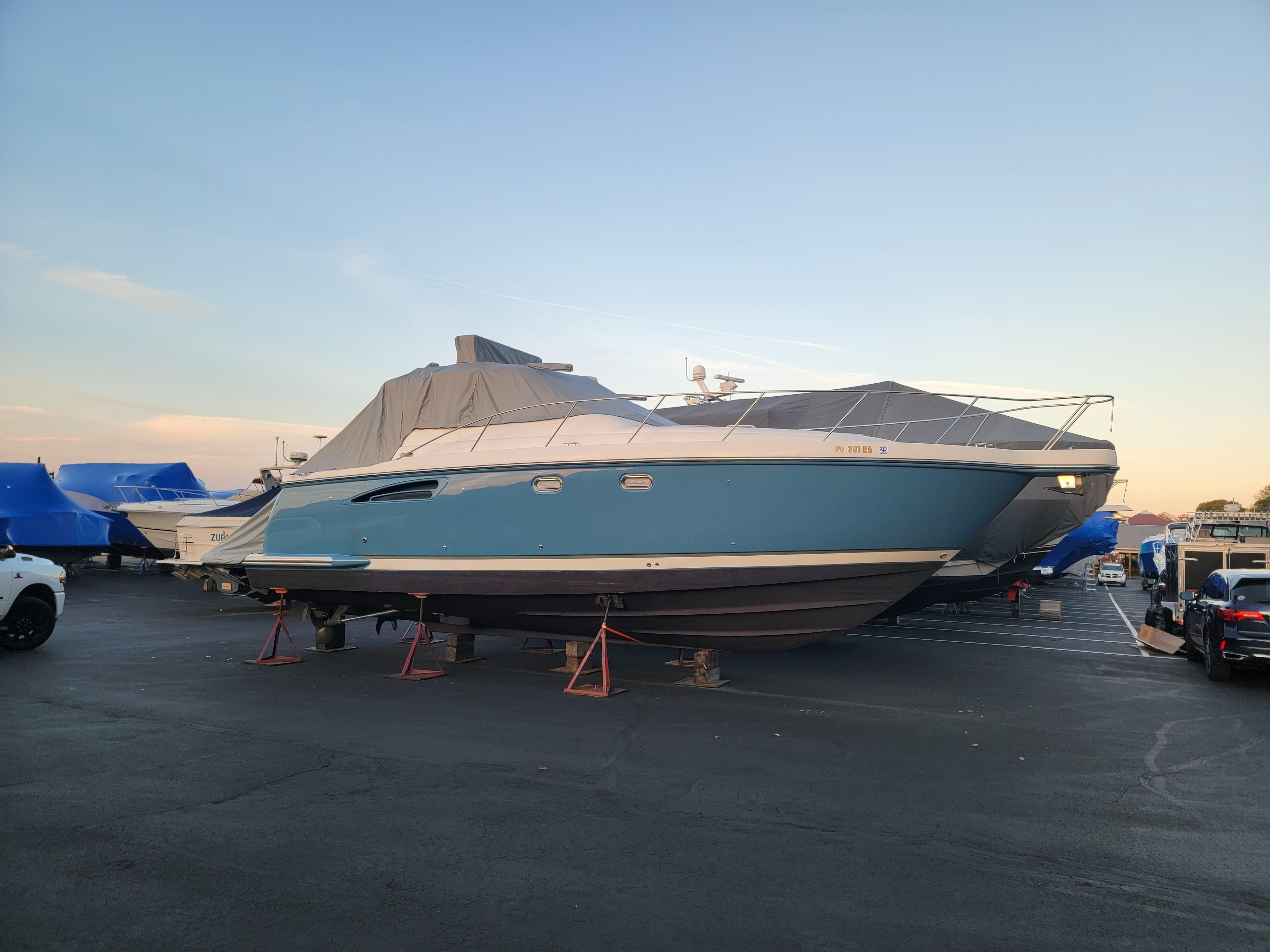 2005 Tiara 3600 by Parma Marine Starboard Side View With Winter Cover