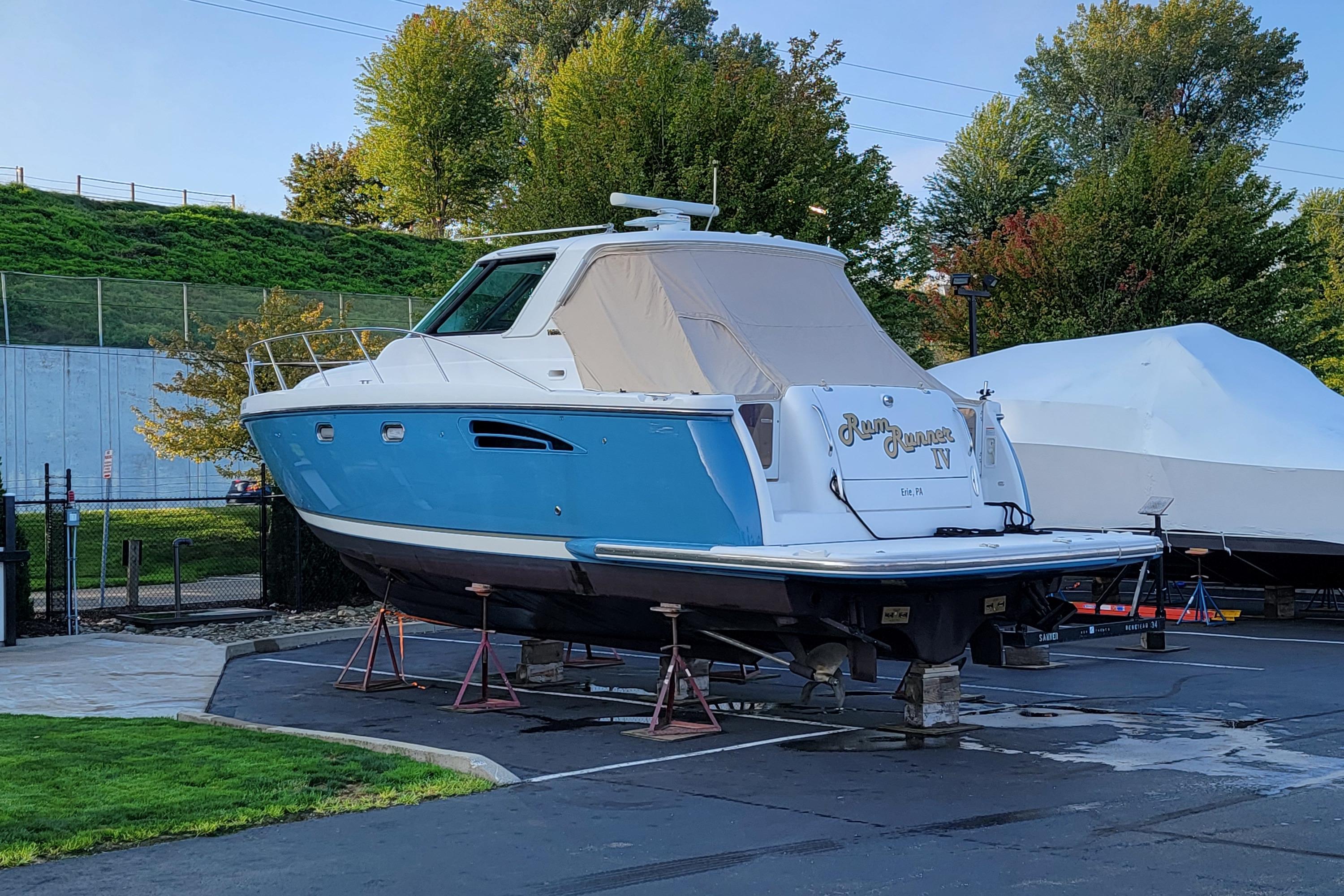 2005 Tiara 3600 by Parma Marine Port Side View On Land