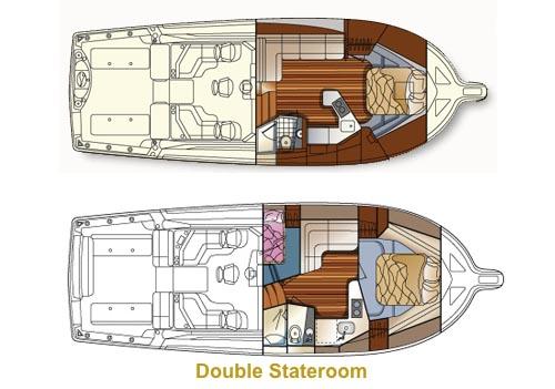 Manufacturer Provided Image: Standard and optional double stateroom configurations.